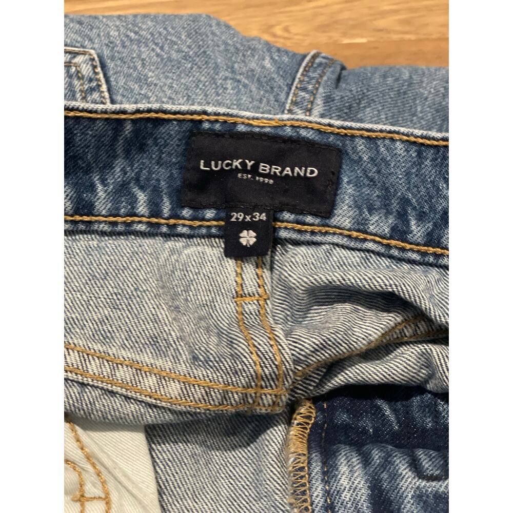 Lucky Brand Men’s Straight‑Leg Jeans W29 L34 Distressed Medium Wash - Picture 2 of 7